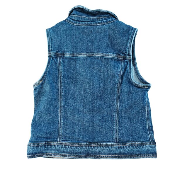 Cat & Jack girls jean jacket vest size L (10-12) blue medium wash - Picture 2 of 8